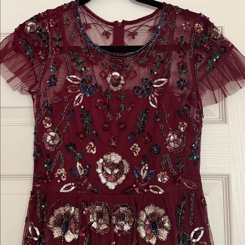 Gianni Bini Burgundy Sequin Dress